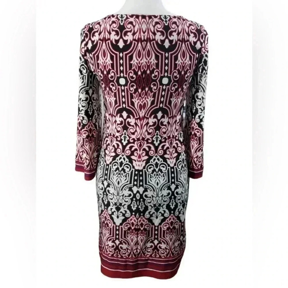 Laundry By Design Red Black Geometric Dress Size 8 - Picture 3 of 13